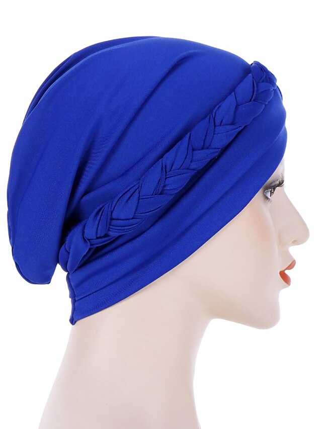 Muslim Women Inner Caps Braid Hijab Cap Comfort Fashion Turban Hat Colorful Cross Shape Chemo Hats Head Wearing Turbante for Women