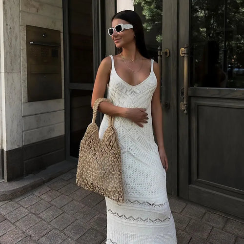 Goldy Bohemian Knit Maxi Dress