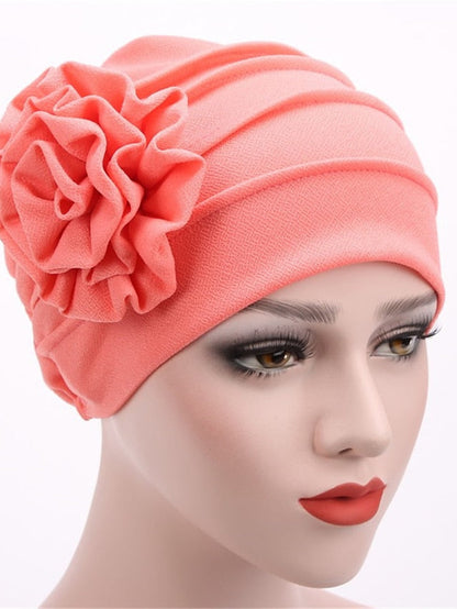 Beanie Slouchy Street Dailywear Casual Flower Pure Color Wine Black Hat Khaki Fall Winter Spring for Women
