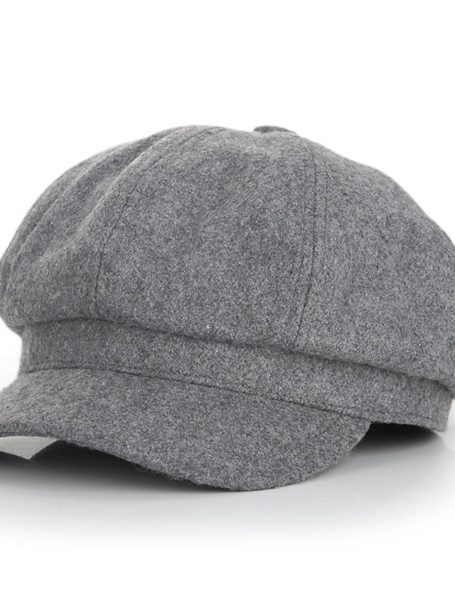 Hat Beret Hat Black Gray Street Daily Pure Color Pure Color Warm for Women
