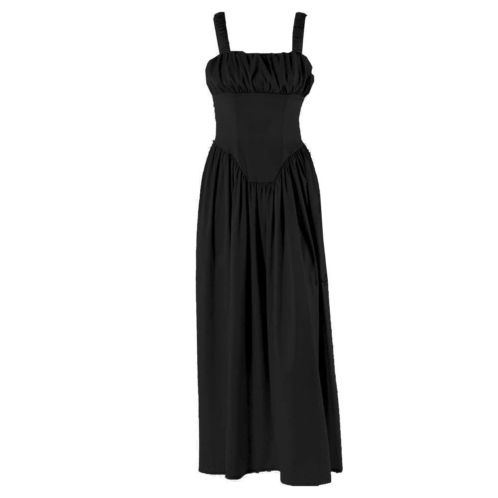 Ruched corset zip-up satin cami maxi dress  | Festival Outfits Women