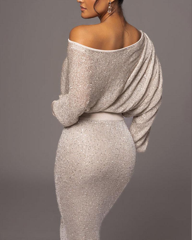 Women’s Sleeve Sequin Evening Dress | Ideal for Spring/Summer