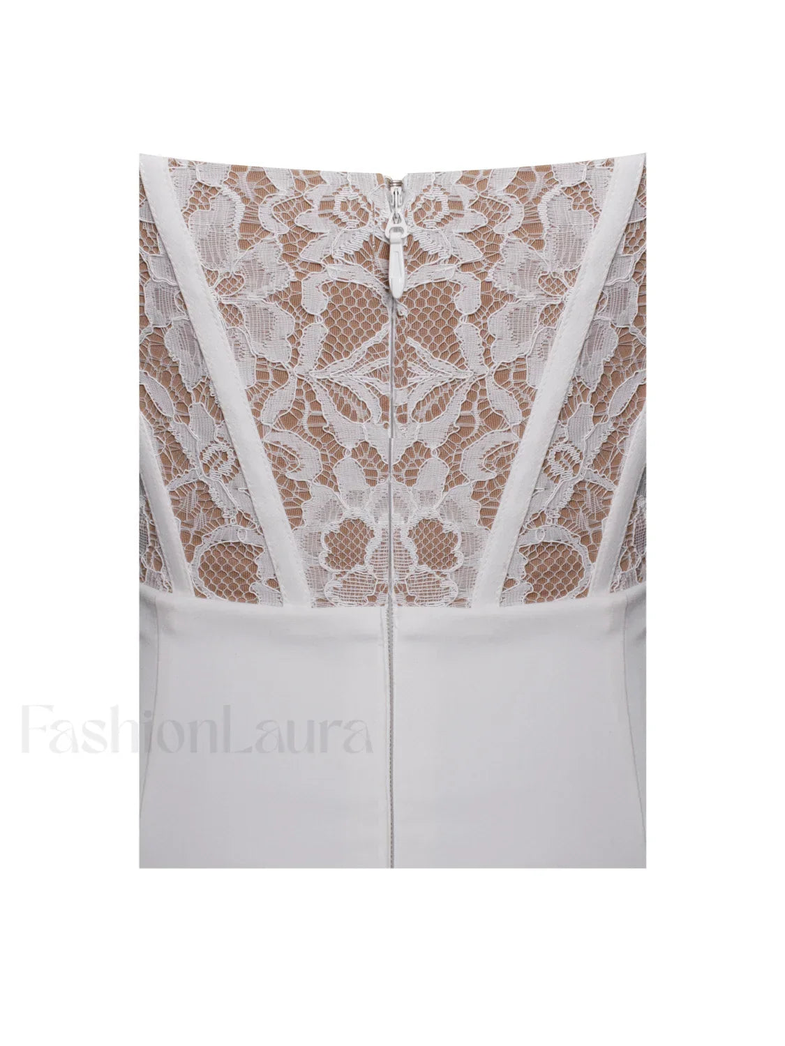 Junia White Lace Charming Corset Maxi Dress