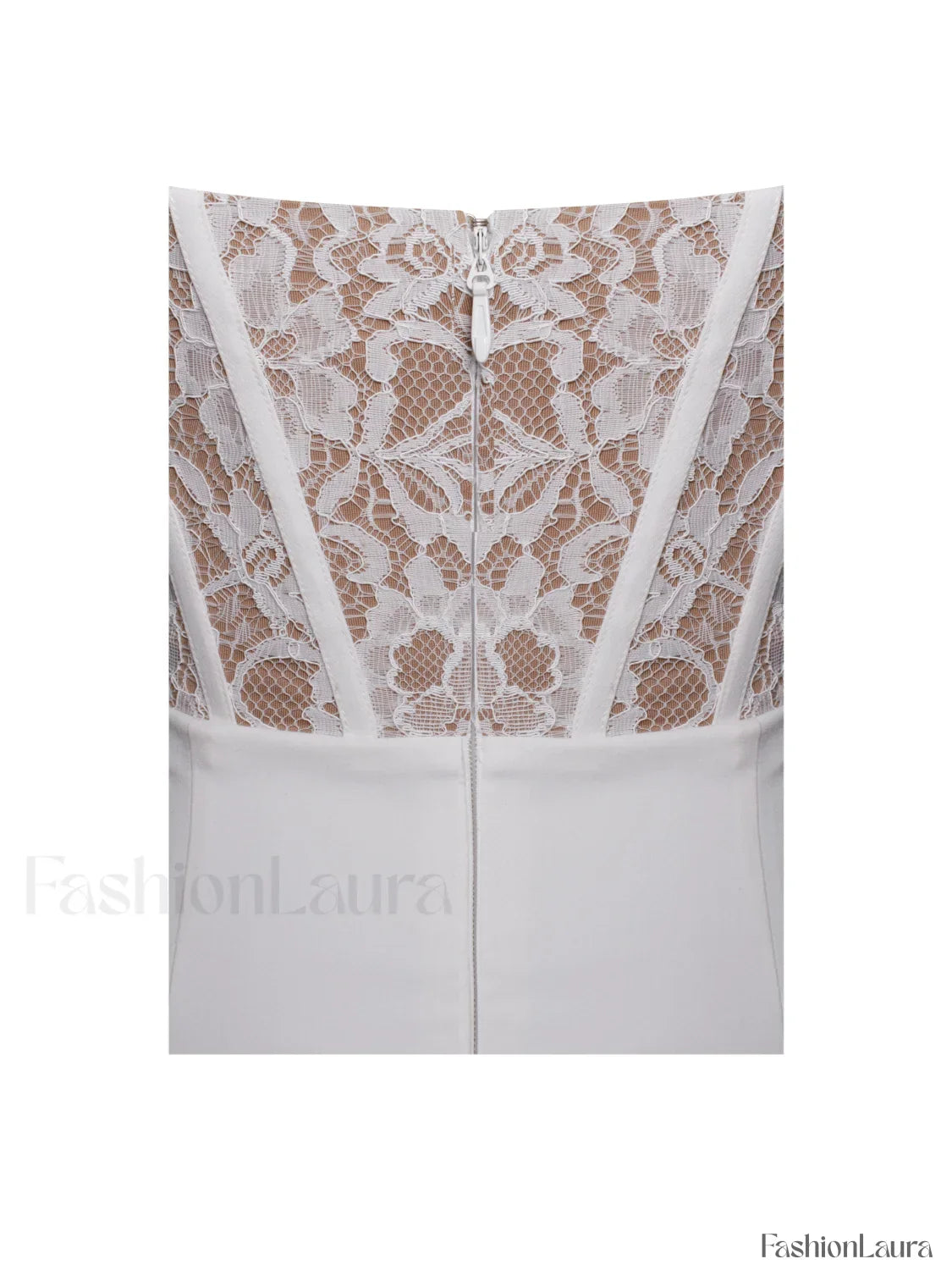 Junia White Lace Charming Corset Maxi Dress