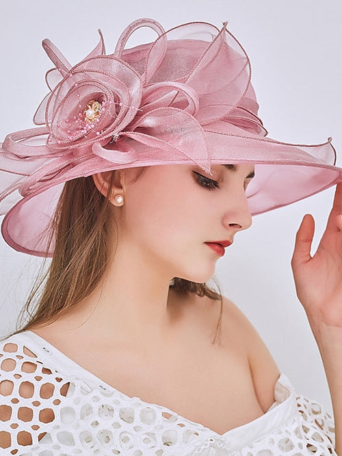 Party Hat Party Wedding Street Flower Solid Color Wine Pink Hat Fall Winter Spring Summer for Women