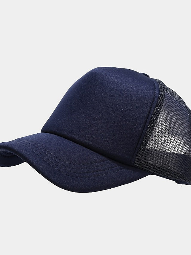 1pcs Unisex Cap Casual Plain Mesh Baseball Cap Adjustable Snapback Hats For Women Men Hip Hop Trucker Cap Streetwear Dad Hat for Women