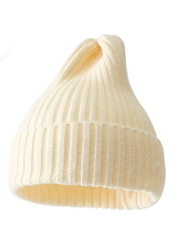 Hat Beanie / Slouchy Winter Hats Green Pink Khaki Outdoor Street Dailywear Knit Pure Color Windproof Comfort Warm for Women