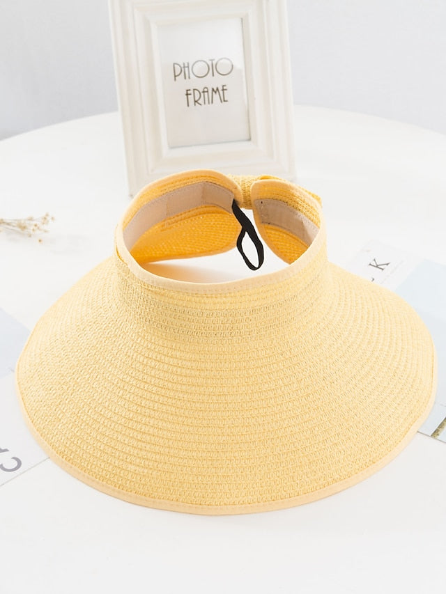 14 Colors Summer Folding Empty Top Hat Straw Hat Sun Hat Beach Hat Sunshade Sun Hat Panama Men's Straw Hat for Women