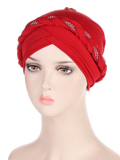 Comfortable Turban Cap for Women Soft Stretch Braid Muslim Hats Female Inner Hijab Caps Indian Bonnet Wrap Head Scarf for Women