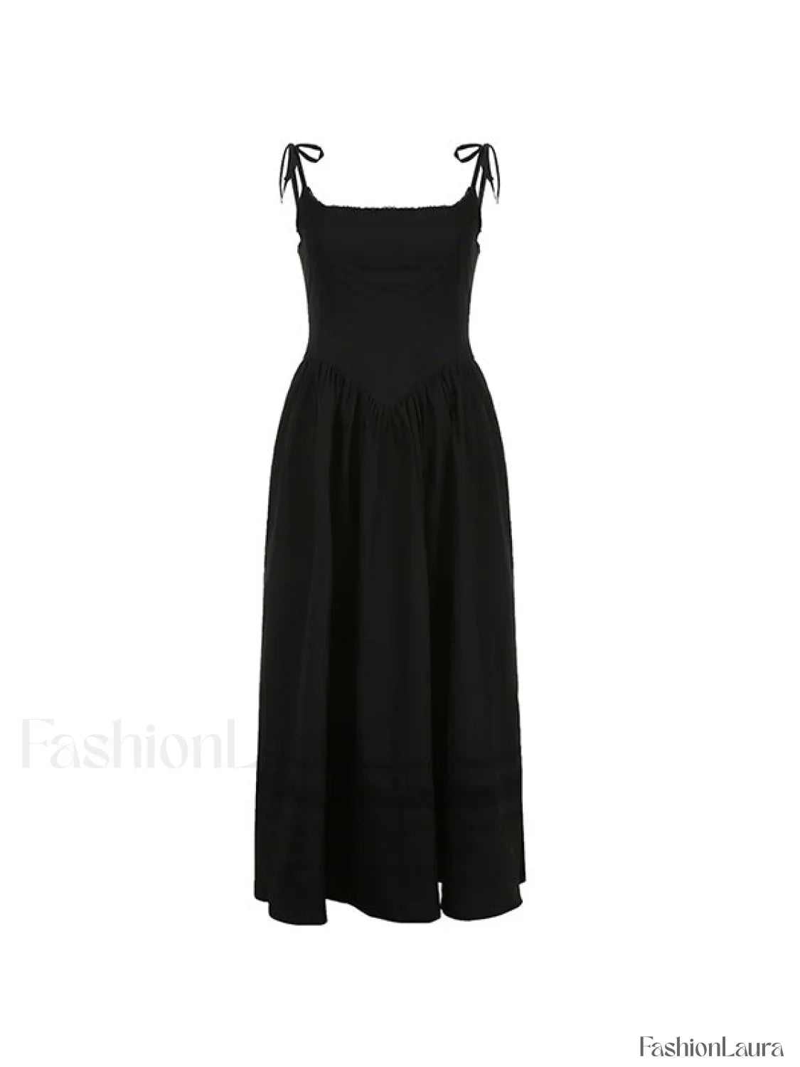 Lace Up Corset Black Maxi Dress