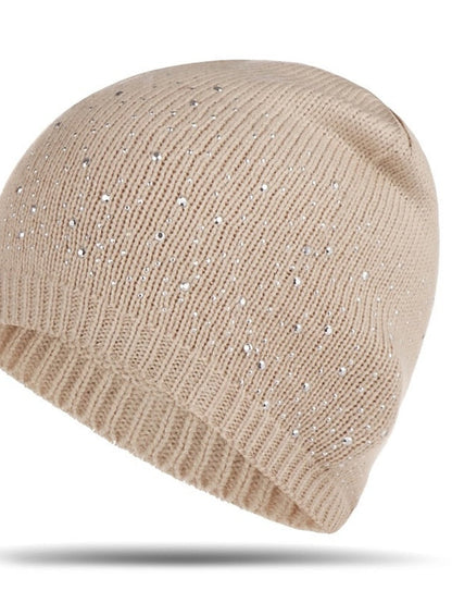 Hat Beanie / Slouchy Black Blue Camel Outdoor Home Daily Beaded Knit Polka Dot Portable Windproof Comfort for Women