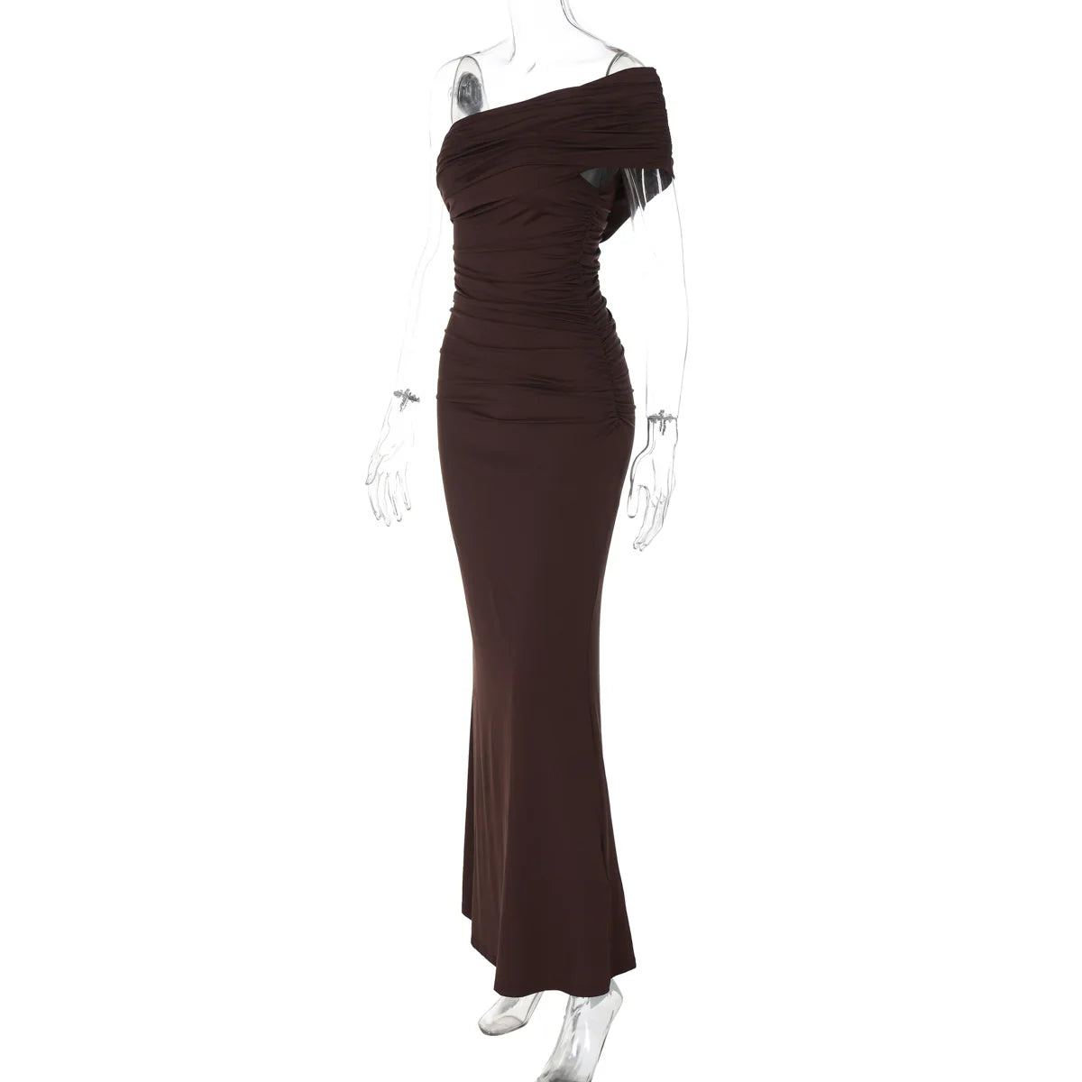 Hayat One-Shoulder Ruched Maxi Dress