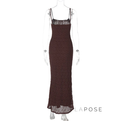 Philomena Lace Mesh Maxi Dress