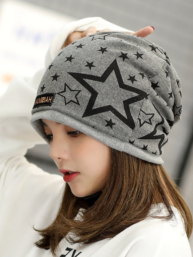 Men's Slouchy Beanie Hat Outdoor Home Daily Stars Spandex Cotton Cute Casual Warm Elastic Casual / Daily 1 pcs for Women