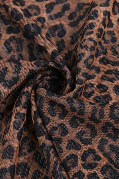 Leopard Cami Backless Fitted Maxi Dress