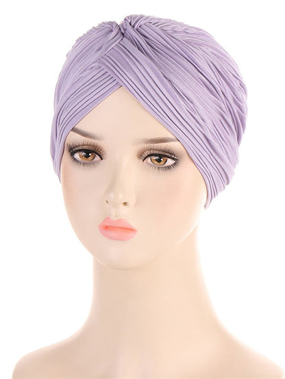 Indian Twist Knot Women Muslim Fold Hijab Turban Inner Caps Hair Care Hat Bonnet Headwear Wrap Head Scarf Femme Cover Beanies for Women