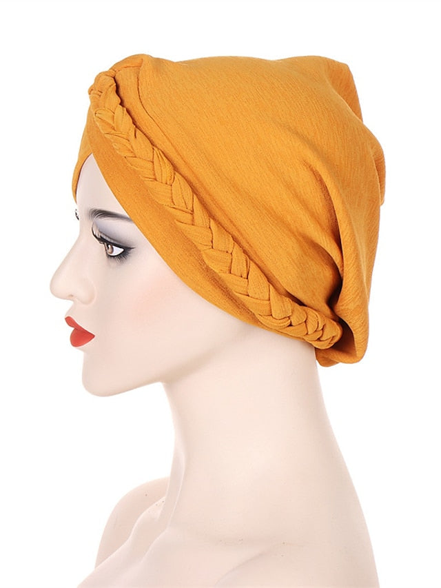Bonnets Muslim Turban Hijabs Female Hat New Fashion Solid Color Simple Style Cap Hot Two Kinds of Wear Headgear for Women