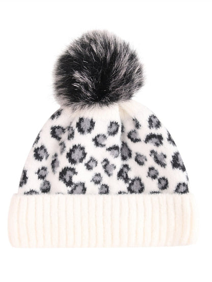 Hat Beanie / Slouchy Black Pink Light Gray Outdoor Home Daily Knit Leopard Portable Windproof Comfort for Women