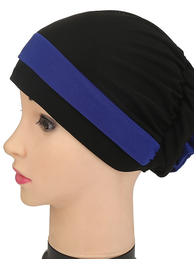 Stretch Inner Hijab Caps Muslim Hat Turban Femme Musulman Turbante Ready To Wear Hijab Bonnet Flower Indian Headwrap Loss Hair Cover for Women
