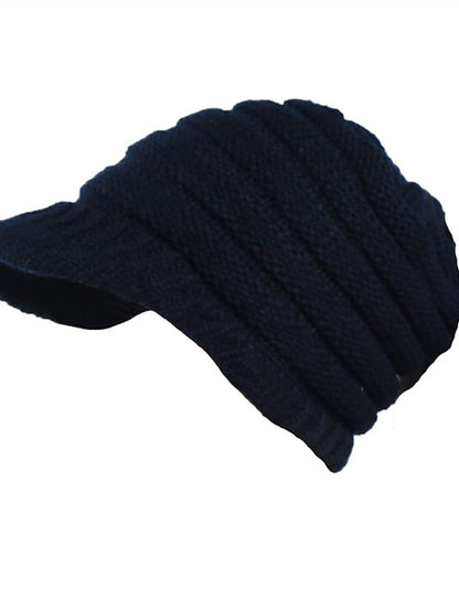 Hat Baseball Cap Black Pink Dark Gray Outdoor Home Daily Knit Pure Color Windproof Warm Dustproof for Women