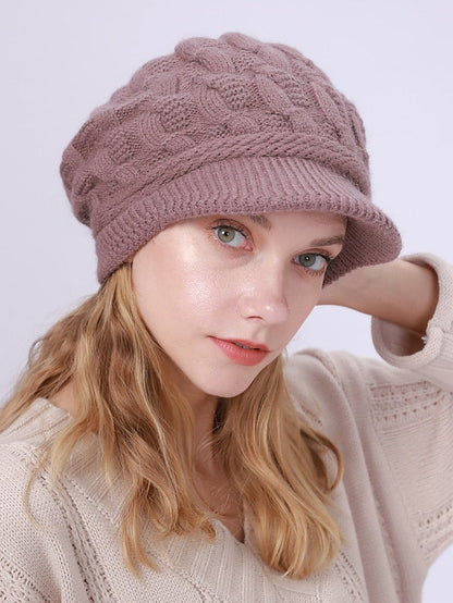 Warm Knitting Beret Hat Winter Women Solid Cap Outdoor Windproof Ear Protection Skiing Hiking Girls Caps for Women