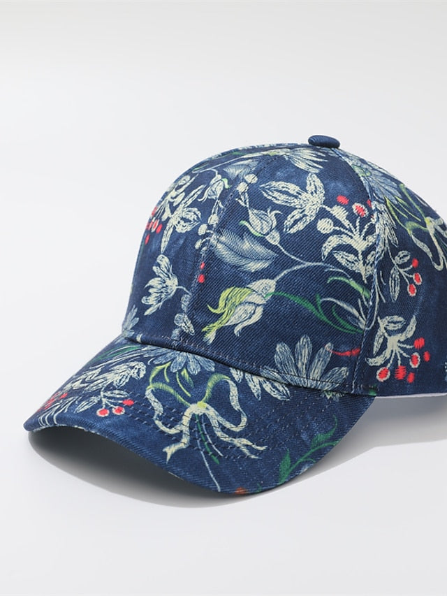 High Quality New Flowers Leaf Printed Baseball Cap Women Hat Shade Sport Hat Outdoor Adjustable Baseball Cap for Women