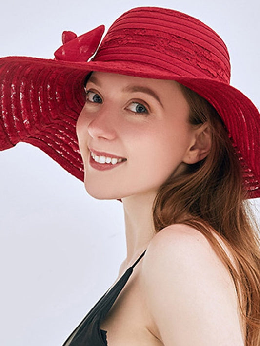 Hat Bucket Hat Sun Hat Light Pink Black Wine Party Outdoor Dailywear Floral Floral Portable Windproof Comfort for Women