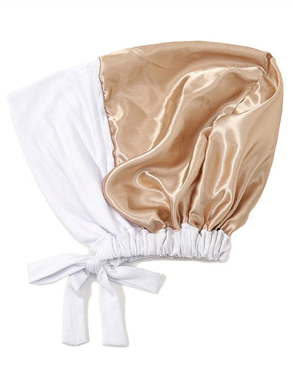 Muslim Satin Hijab Cap Full Cover Inner Hat Islamic Head Wear Stretch Turban Underscarf Bonnet Straps Headband for Women