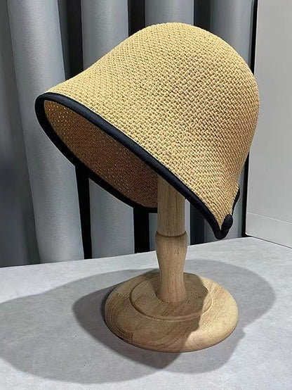 New Women Black Khaki Solid Bucket Hat Bob Caps Fashion Summer Panama Cap Beach Sun Fishing Shopping Boonie Hat Ladies Cap for Women