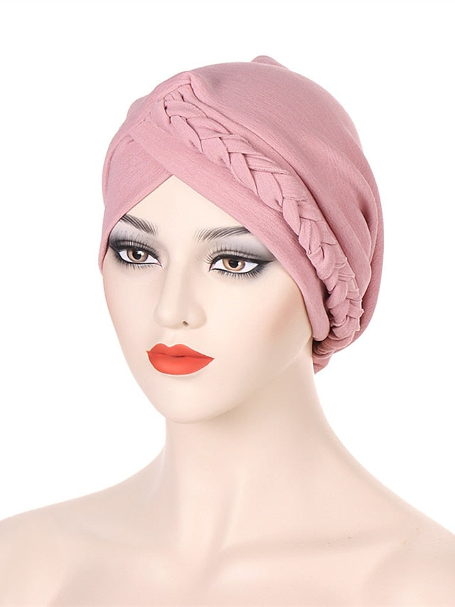 Bonnets Muslim Turban Hijabs Female Hat New Fashion Solid Color Simple Style Cap Hot Two Kinds of Wear Headgear for Women