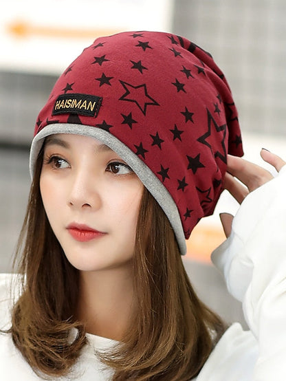 Men's Slouchy Beanie Hat Outdoor Home Daily Stars Spandex Cotton Cute Casual Warm Elastic Casual / Daily 1 pcs for Women