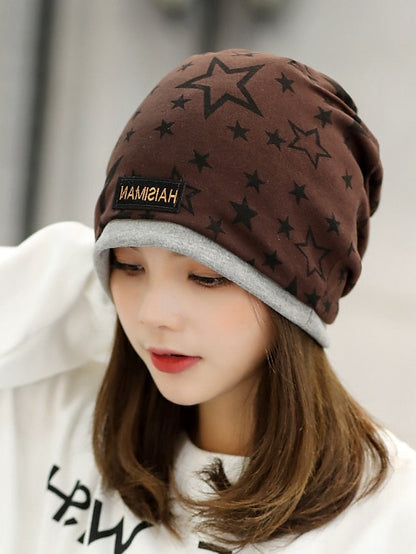 Men's Slouchy Beanie Hat Outdoor Home Daily Stars Spandex Cotton Cute Casual Warm Elastic Casual / Daily 1 pcs for Women