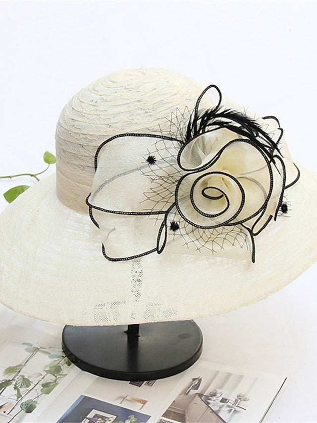 Hat Bucket Hat Sun Hat Black And White Black Pink Party Outdoor Dailywear Floral Floral Portable Windproof Comfort for Women