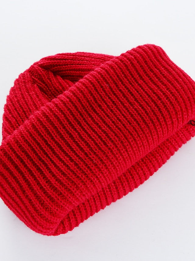 Hat Beanie / Slouchy Light Pink Black Wine Outdoor Street Dailywear Knit Pure Color Comfort Warm Breathable for Women