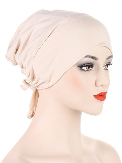 Soft Double Layer Satin Jersey Inner Hijab Cap Muslim Underscarf Bonnet Female Headband Caps Islam Ramadan Bandage Hat for Women