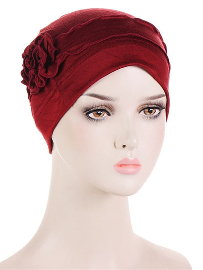 Women Turban Hat African Turban Covers Vintage Plain Head Wraps Soft Beanie Hat Headwear for Female for Women