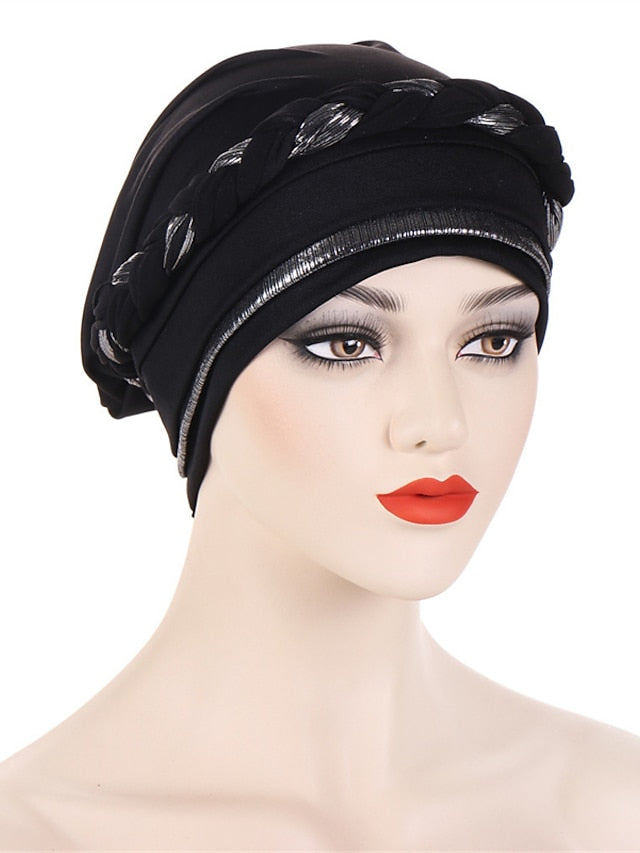 8 Colors Muslim Women Inner Caps Braided Bandanas Hijab Comfort Fashion Turban Hat Colorful Chemo Hats Head Wearing turbante for Women