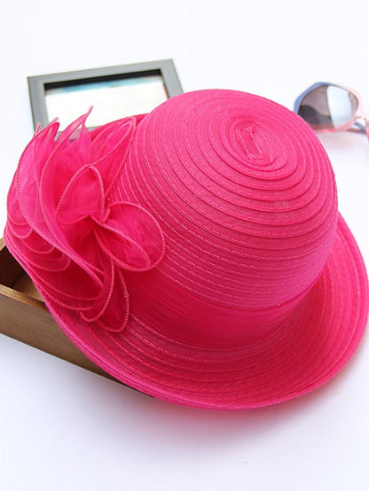 Party Hat Party Street Holiday Flower Solid Color Red Blue Hat Fall Winter Spring Summer for Women
