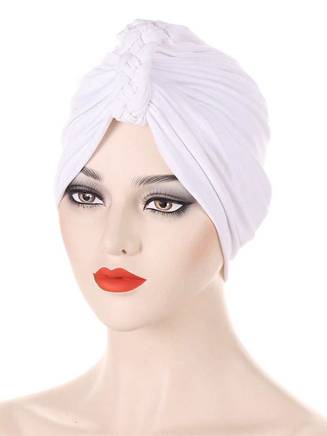 Vintage Inner Turban Hat Fashion Female Bandana Headband Hair Cover Cap Ladies Head Wraps for Women