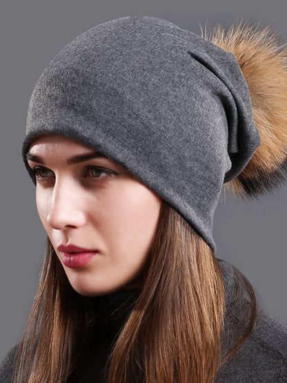 Hat Beanie / Slouchy Black Light Gray Dark Gray Outdoor Home Daily Knit Pure Color Windproof Comfort Warm for Women