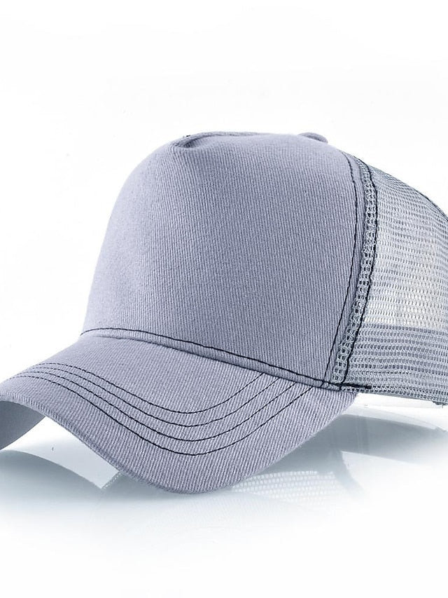 solid color cotton baseball cap european and american retro mesh cap peaked cap trucker hat men's spring and autumn simple tennis cap for Women