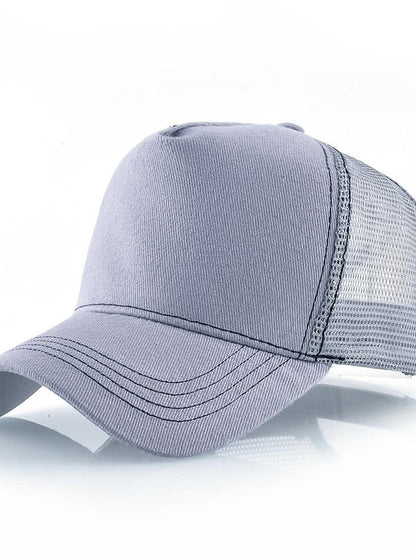 solid color cotton baseball cap european and american retro mesh cap peaked cap trucker hat men's spring and autumn simple tennis cap for Women