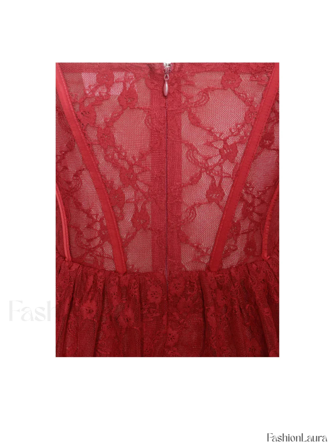 Quennell Burgundy Lace Charming Corset Maxi Dress