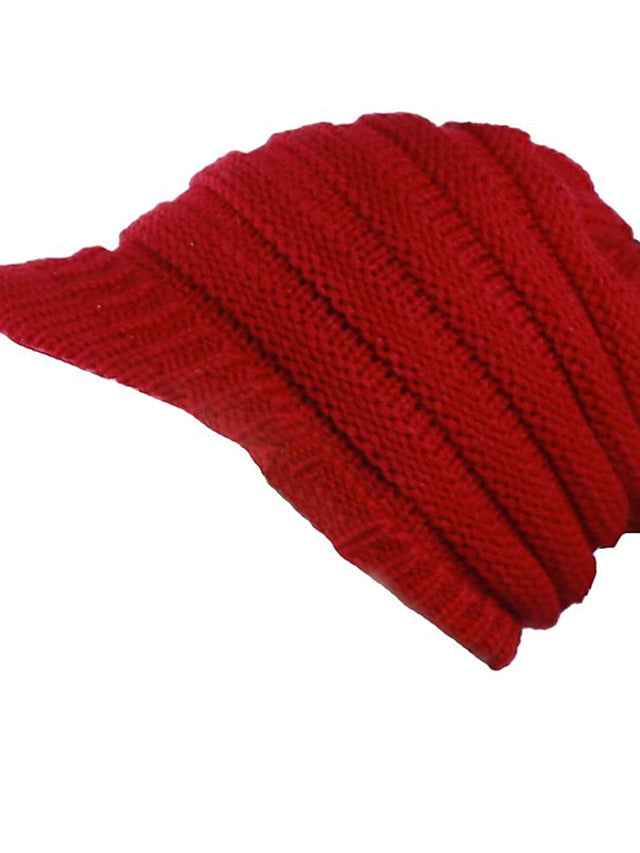 Hat Baseball Cap Black Pink Dark Gray Outdoor Home Daily Knit Pure Color Windproof Warm Dustproof for Women