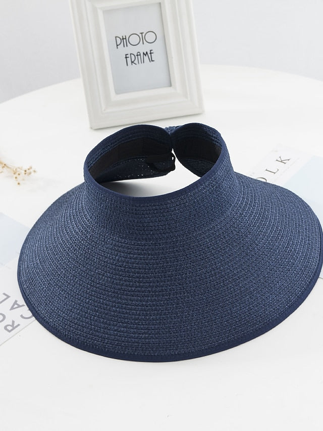 14 Colors Summer Folding Empty Top Hat Straw Hat Sun Hat Beach Hat Sunshade Sun Hat Panama Men's Straw Hat for Women