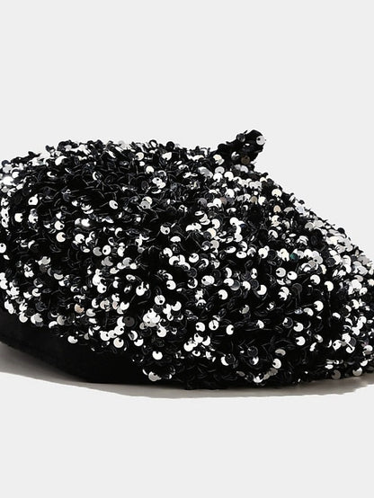 Popular Sequins Painter Hat Female Korean Version Trendy Beret Pub Party British Retro Octagonal Hat for Women