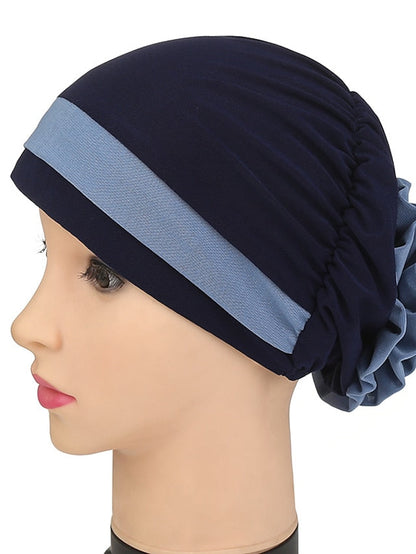 Stretch Inner Hijab Caps Muslim Hat Turban Femme Musulman Turbante Ready To Wear Hijab Bonnet Flower Indian Headwrap Loss Hair Cover for Women