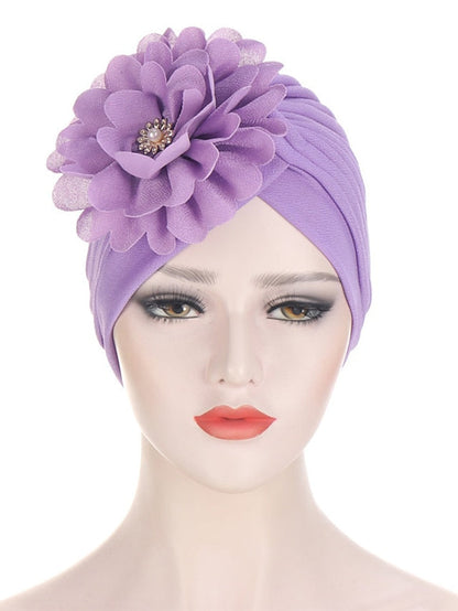 Multi Colors Bandanas Women Stretchy Turban Flower Muslim Hat Headband Wrap Female Hijab Indian Cap Head Wrap for Women for Women