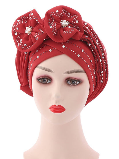 Beanie / Slouchy Party Dailywear Sports Outdoor Beaded Flower Flower Black White Hat Basic Red Fall  Winter for Women