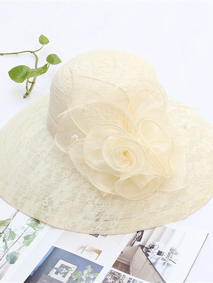Hat Bucket Hat Sun Hat Black And White Black Pink Party Outdoor Dailywear Floral Floral Portable Windproof Comfort for Women